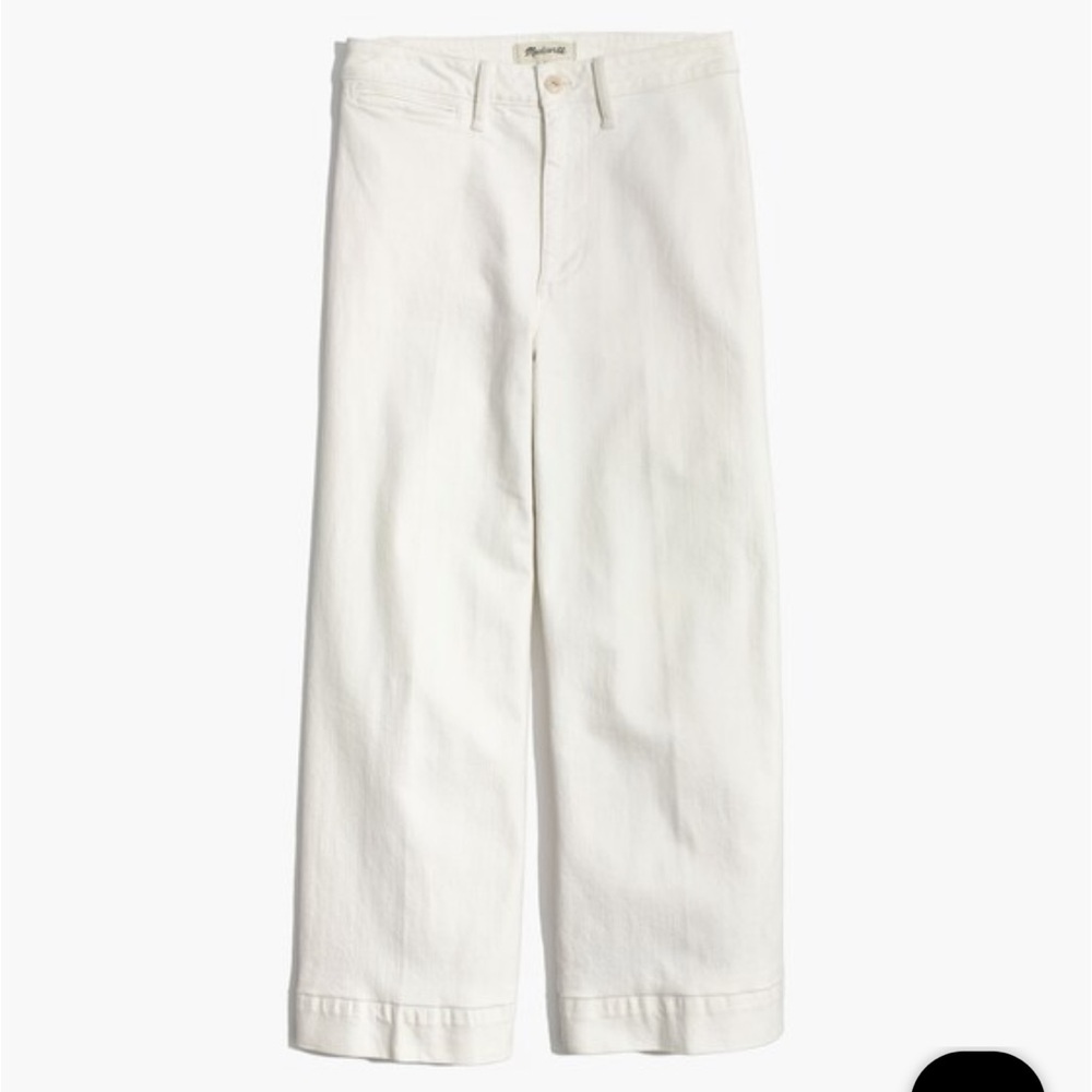Madewell Emmett Wide Leg Crop Jeans in Tile White High Rise Women's Size 28 - Picture 3 of 12